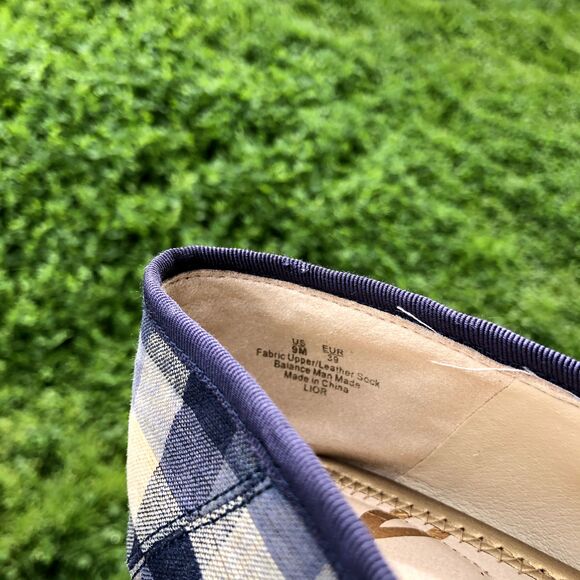 SAM EDELMAN Loraine Loafer Womens Sz 9 Blue Checkered Slip On Plaid Shoes Flat - Picture 15 of 15